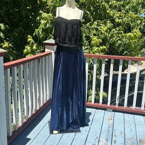 SRP $82.50 Blue Pleated Maxi Skirt